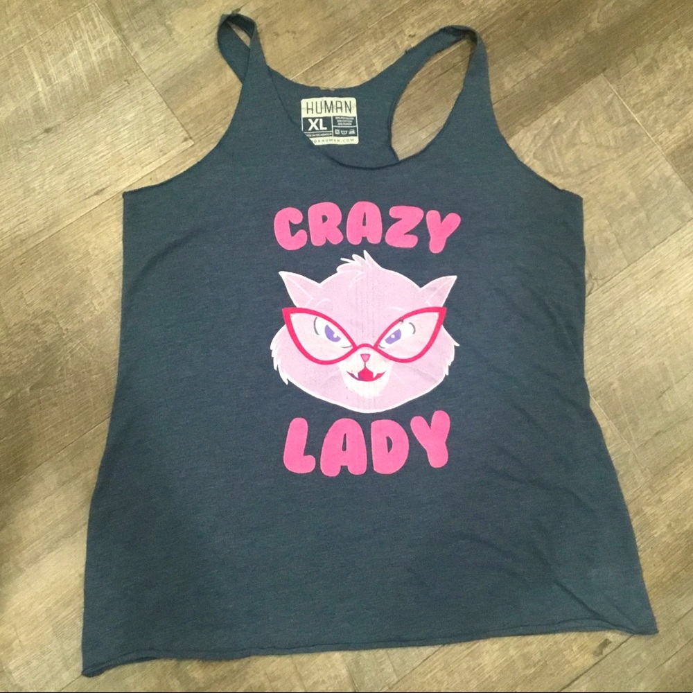 Crazy Cat Lady Graphic Tank XL cotton